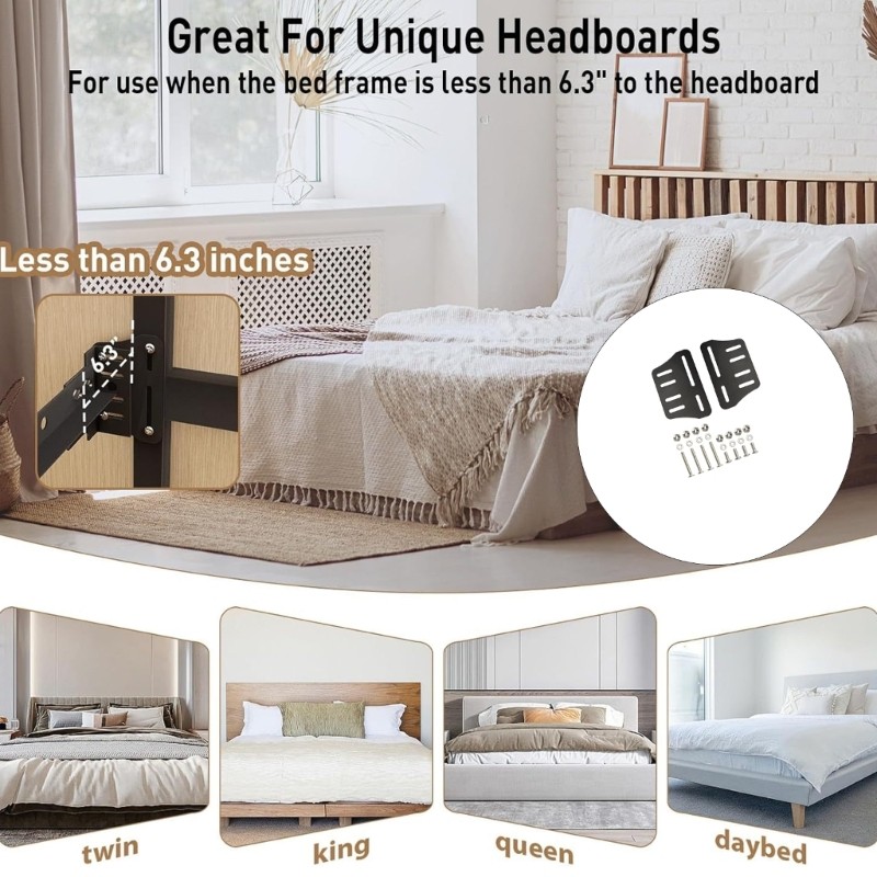 Metal Headboard Reinforcement Bracket Adjustable Bed Frame For Various Bed