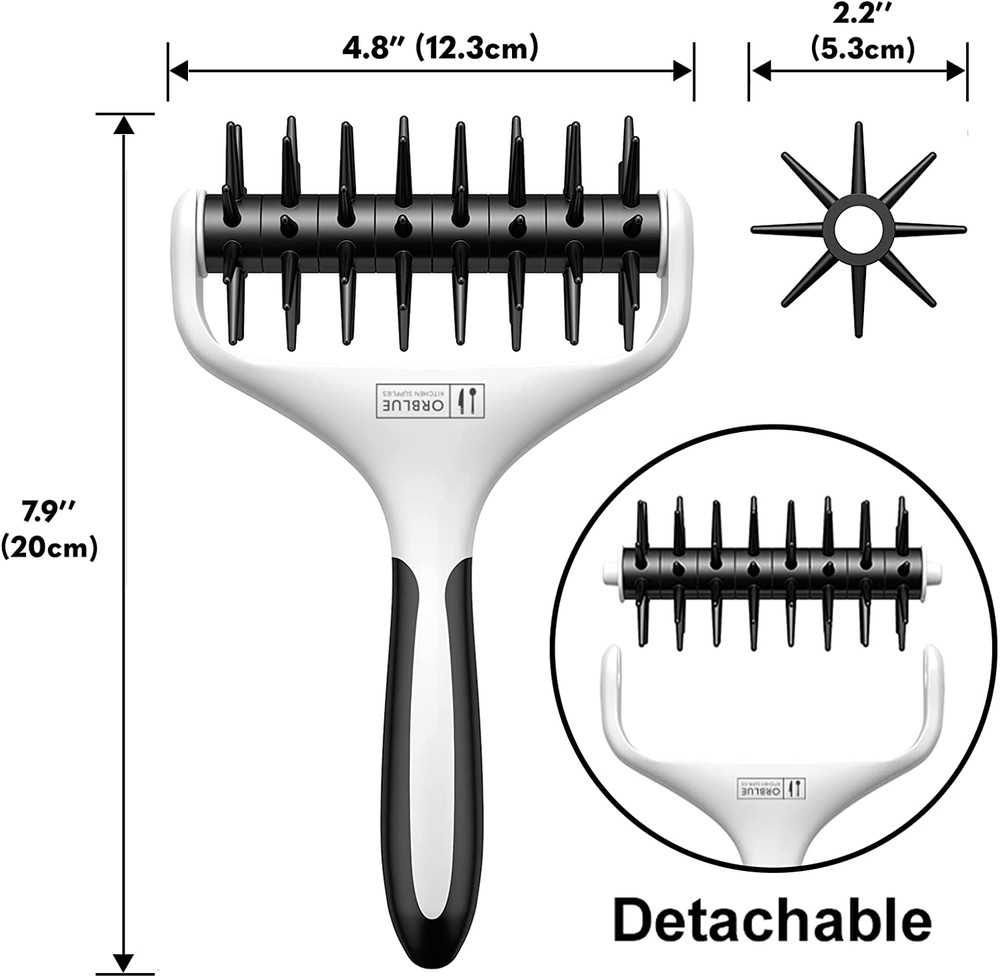 Pizza Dough Docker Pastry Roller with Spikes, Pizza Docking Tool for Home & Comm