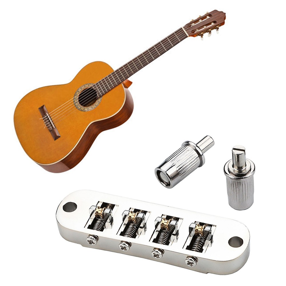 Roller Saddle Bridge Replacement Lightweight 4 String Guitar Bridge For Bass