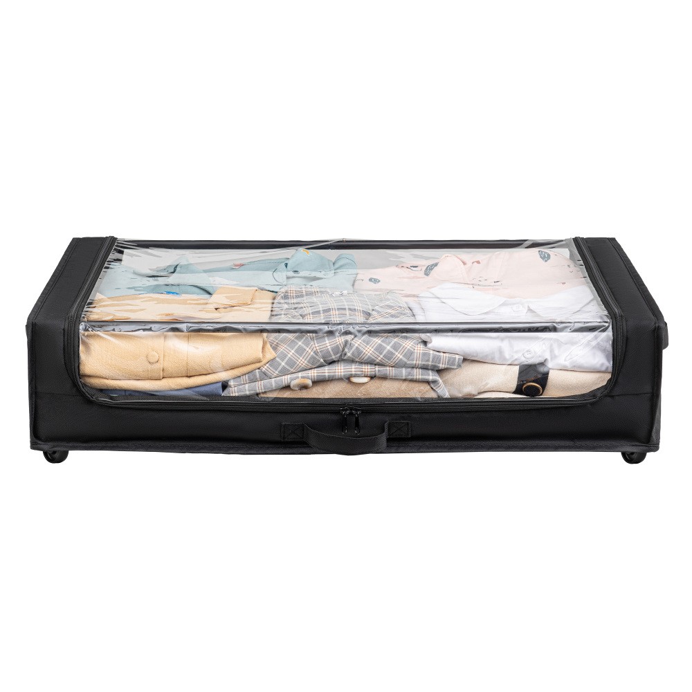 Bed Rolling Storage Container with Transparent Cover Versatile Space Saving