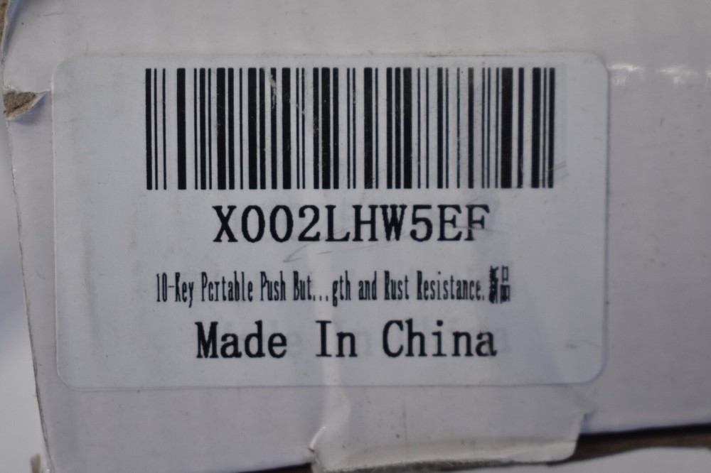 CCYX Portable Key Lock w 1000 Personalized Codes Strength Rust Resistance