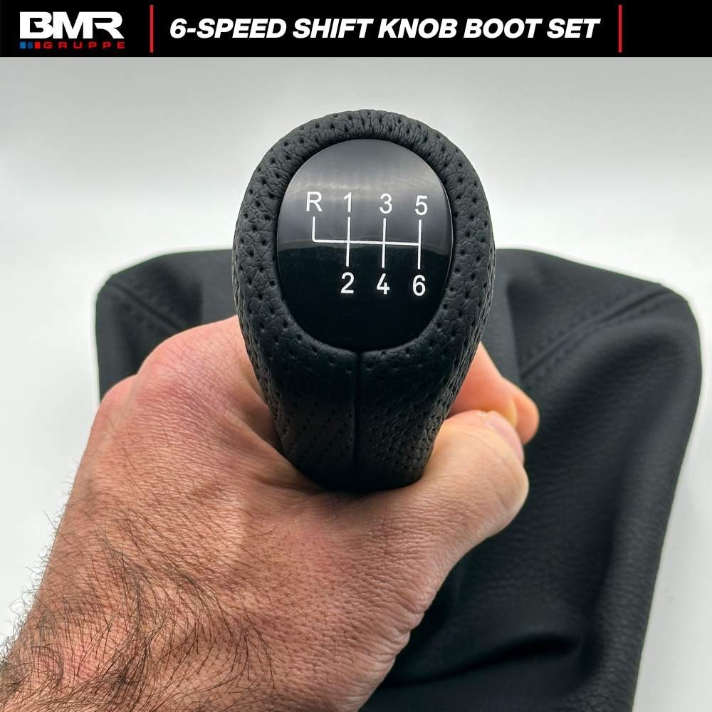 6 Speed Shift Knob Gaiter Boot Black Leather for BMW 1-Series E82 E87 E88 E81