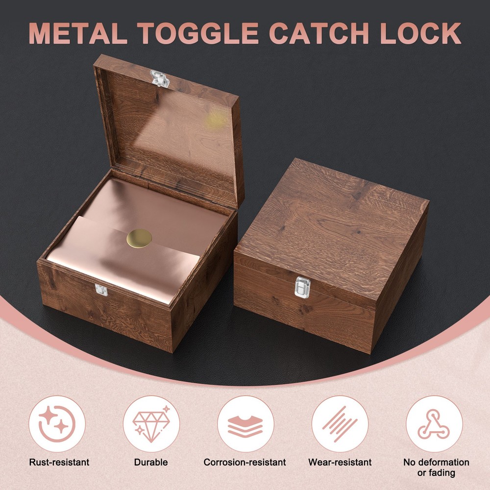 6-Pack Toggle Catch Lock, 1.5" Metal Hasp Latch Clasp [Bronze]