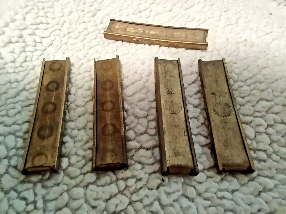 8mm Stripper Clips, Brass (5) Five, Two Piece