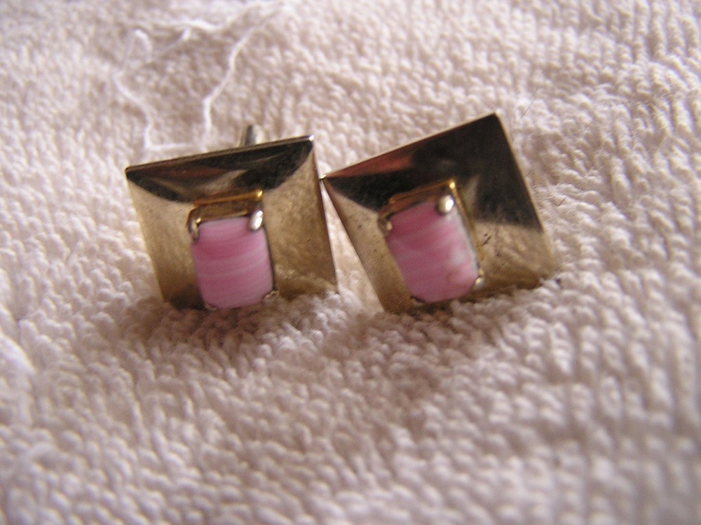 Vintage Cufflinks Pink Stones