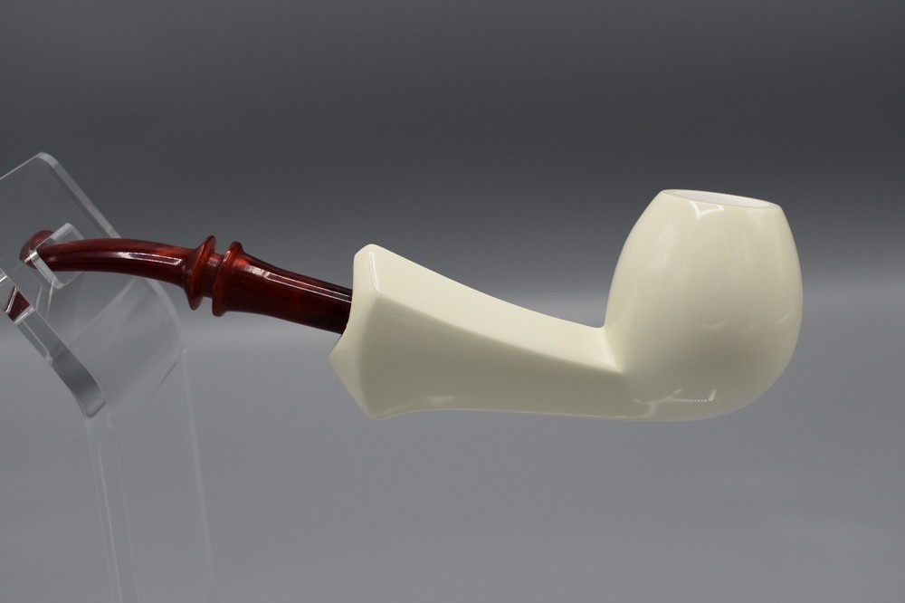 Fancy Smooth Egg Pipe New Block Meerschaum W Case#1211