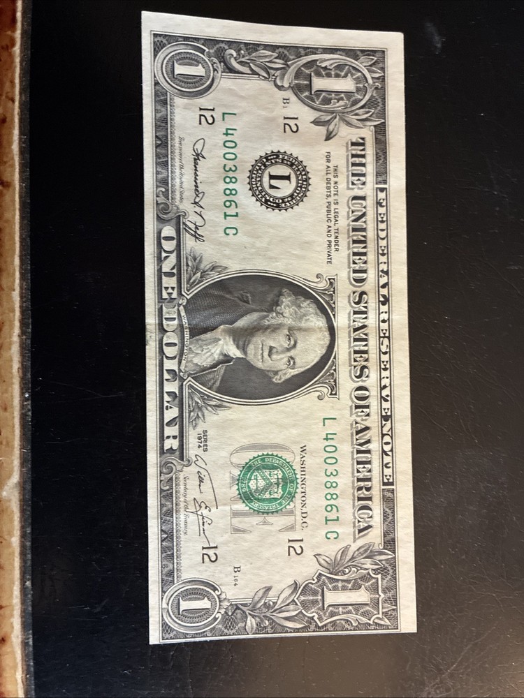 1974 $1 Dollar Bill-Cutting Error & Misaligned