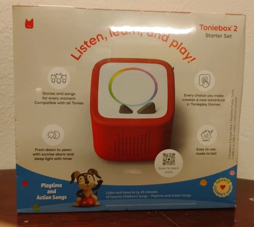 🔥Factory Sealed Red Toniebox 2 bundle with 6 Add Tonies , Controller & Game