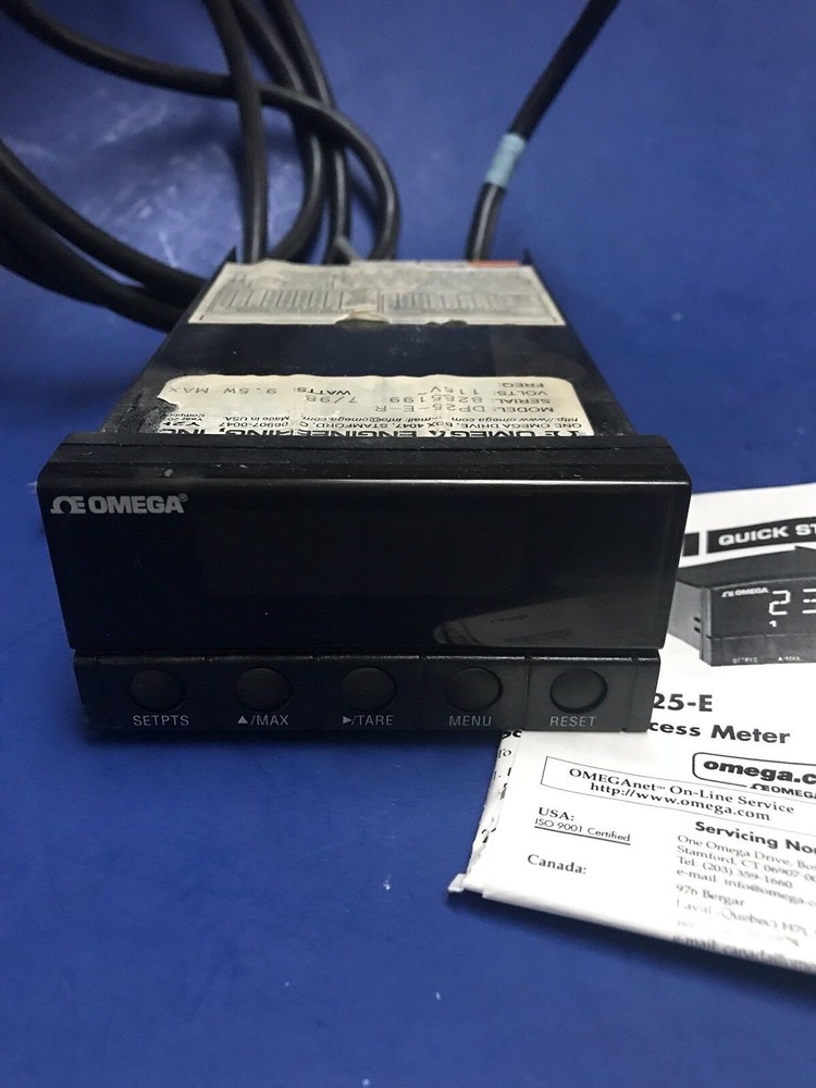 Omega DP25-E-R Panel Meter and Controller w/ Dual Alarms, Used