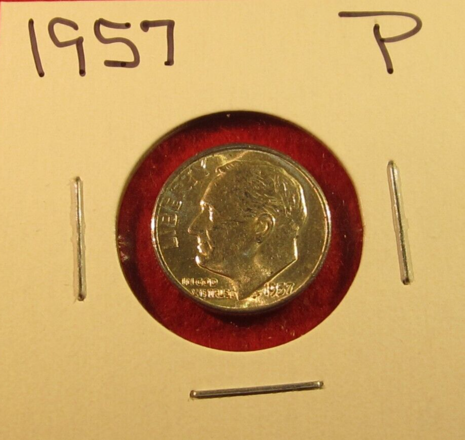 1957 P Roosevelt Dime - 90% Silver - BU - Uncirculated