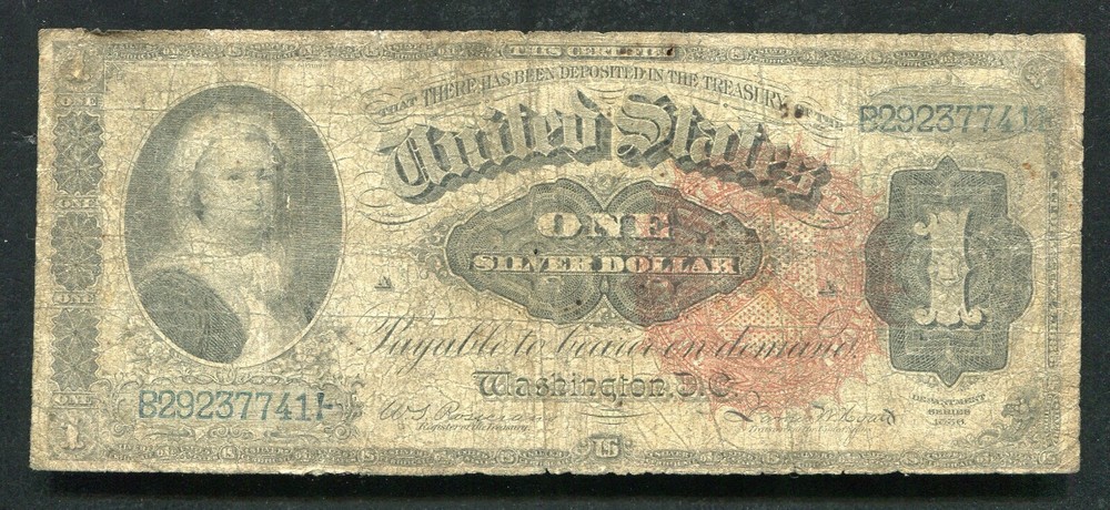 FR. 217 1886 $1 ONE DOLLAR “MARTHA” SILVER CERTIFICATE CURRENCY NOTE 