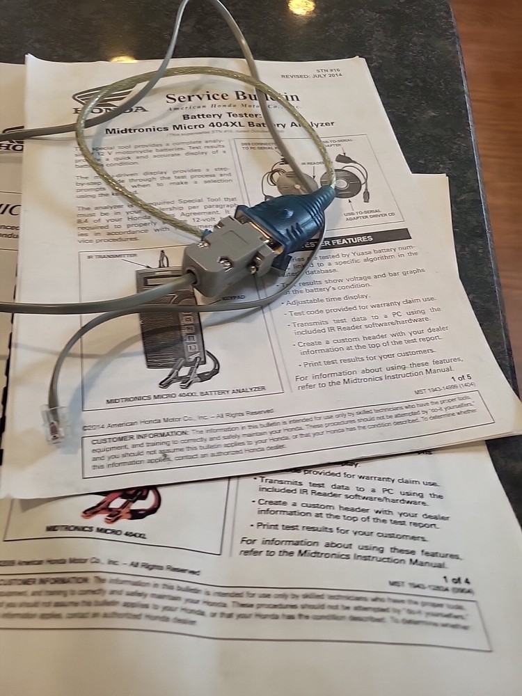 Honda Midtronics Micro404XL Advanced Motorcycle Battery Conductance Analyzer