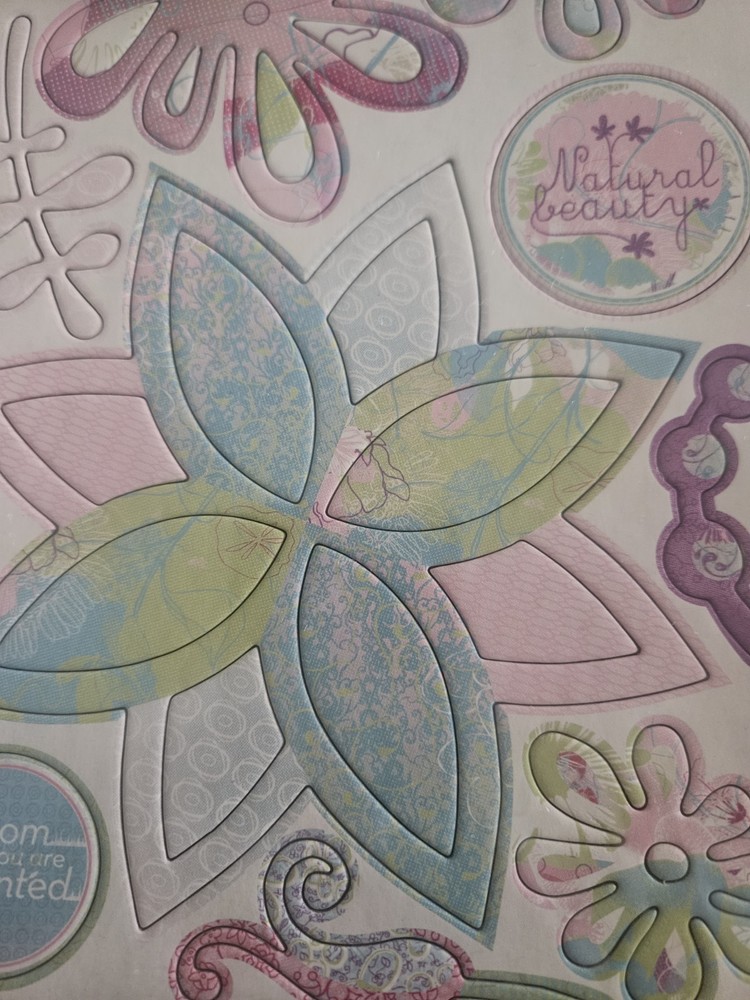 Basic Grey Designer Chipboard Real Thick & Sticky Chip Stickers 4pgs Euphoria