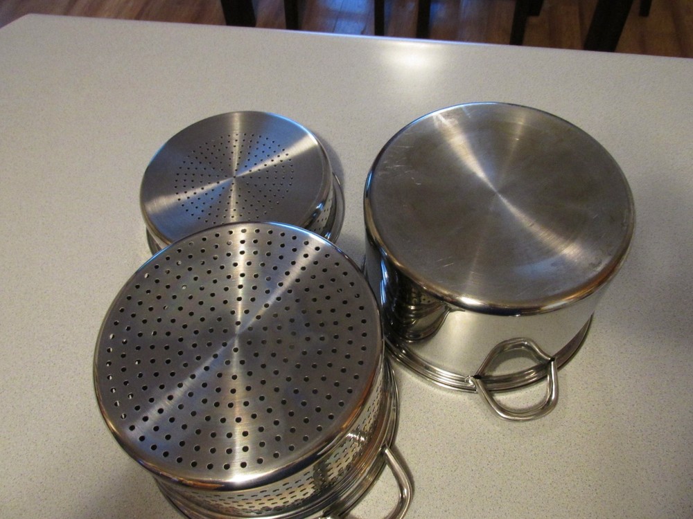 3 PIECE 8 QUART FOOD STEAMER SET-EXCELLENT SHAPE