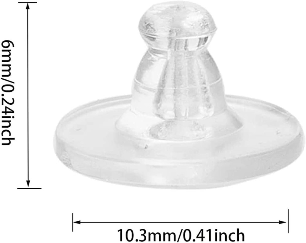 Rubber Earring Backs,100PCS Soft Clear Earring Backs Replacements for Droopy