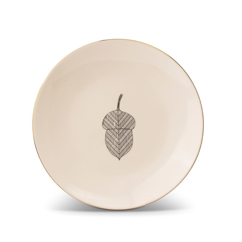 4 Pack Stoneware Dinner Plates Autumn Pattern Microwave Dishwasher Safe Durable