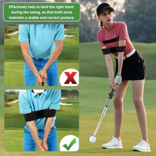 Retractable Golf Swing Training Aid – Fix Rhythm & Stop Slicing/Hooking, Right