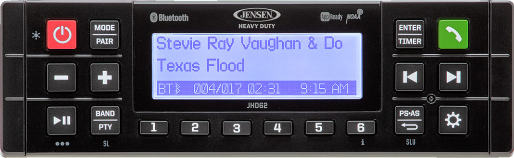 JENSEN JHD62B Bluetooth Stereo Receiver with AM/FM & Waterproof Panel