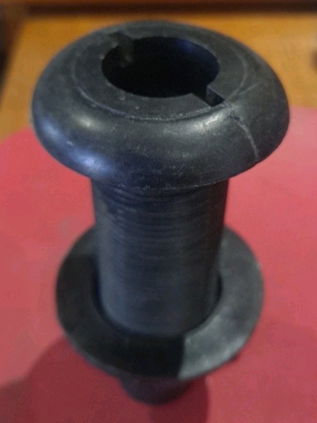 Black Plastic Boat Thru Hull Fitting, Fits 1 1/8" Hose, 4 3/4" Length,