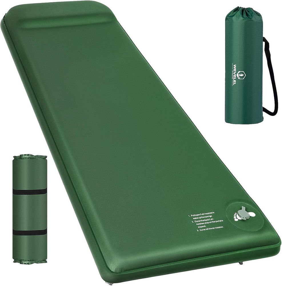 Memory Foam Sleeping Pad, 3.1 Inch Extra Thick Foam Camping Sleeping Pad