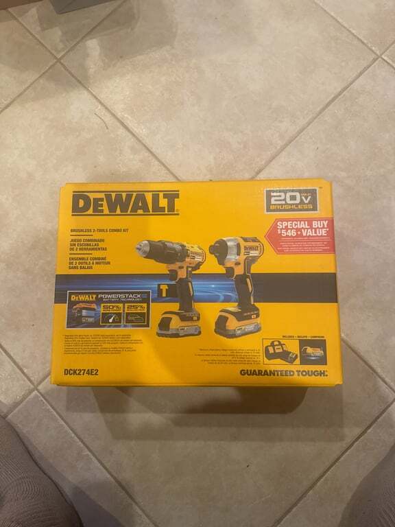 DEWALT 20 Volt POWERSTACK Brushless 2-Tool Combo Kit- DCK274E2 - New