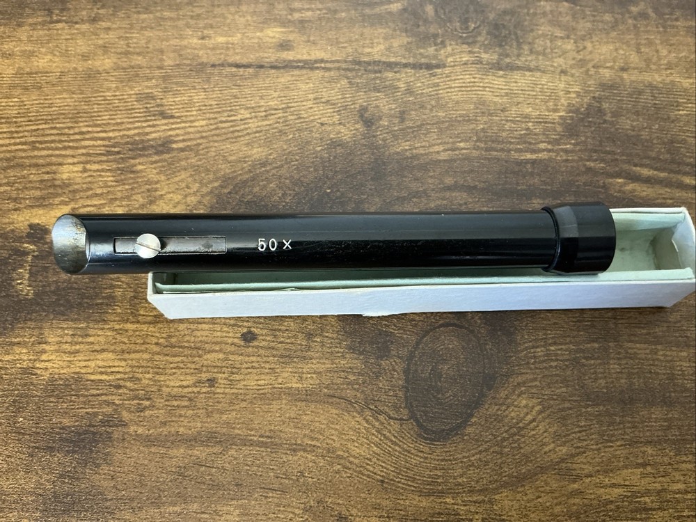 Antique Pocket Microscope 50x Original Packaging