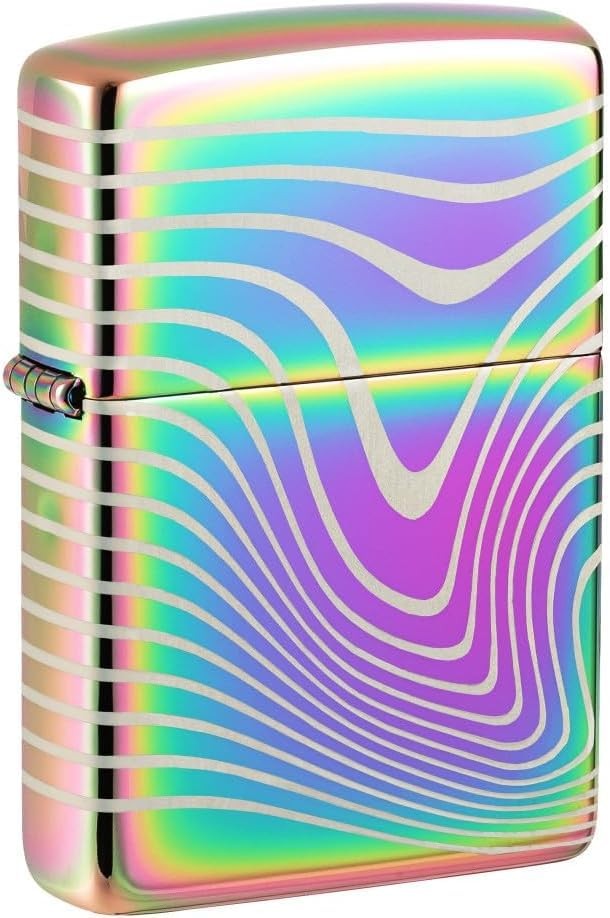 Zippo Lighter- Personalized Message for Geometric Patterns Wavy Pattern 48775