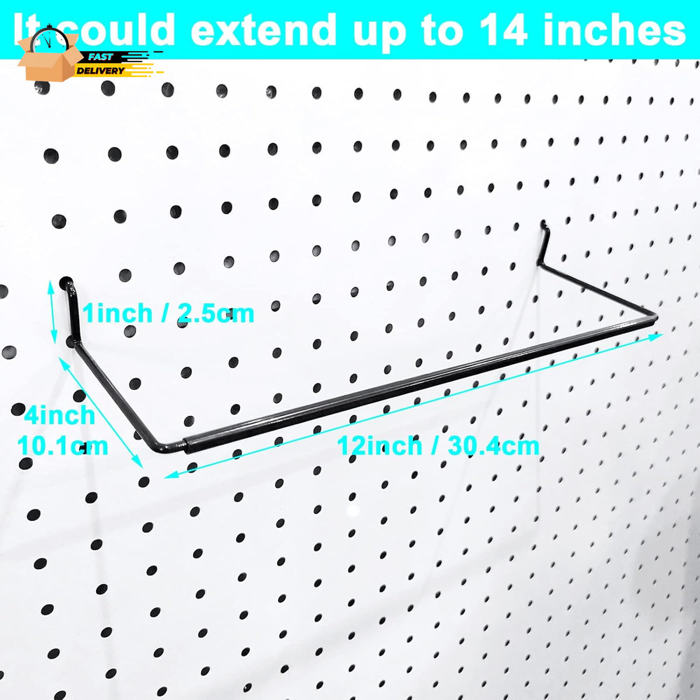 5 Pack Extendable Pegboard Paper Towel Holder,Pegboard Hook for Workshop,Garage