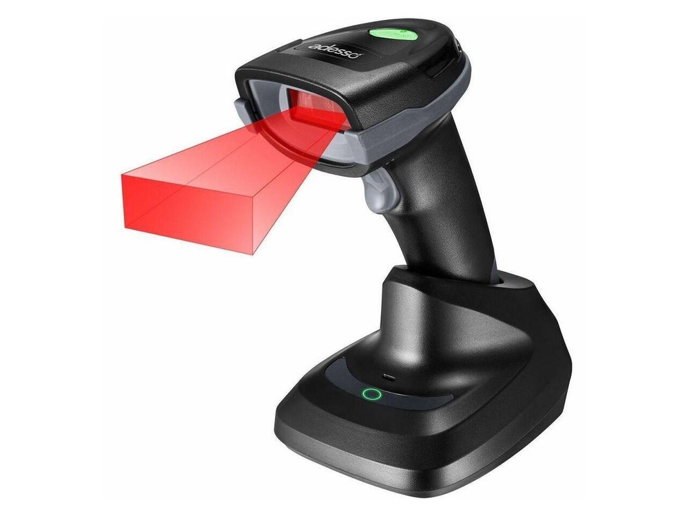 Adesso Wireless/Bluetooth/Wired 2D Barcode Scanner with Charging Cradle - Cable/