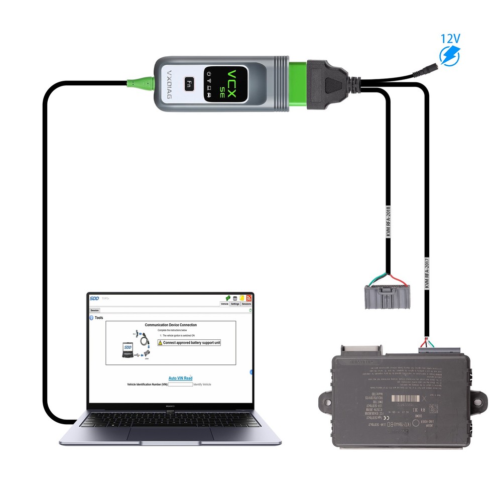 GODIAG for Jaguar Land Rover Pre-2017/Post-2017 KVM RFA Communication Test Cable