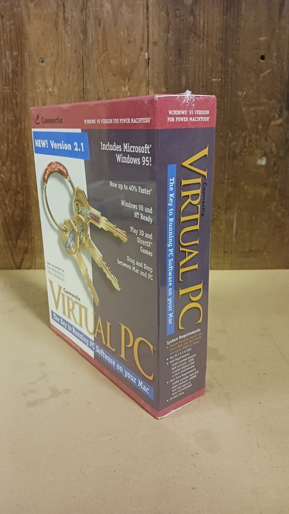 Virtual PC v2.1 by Connectix (1998), Run DOS/Windows Software on Mac (Unopened)