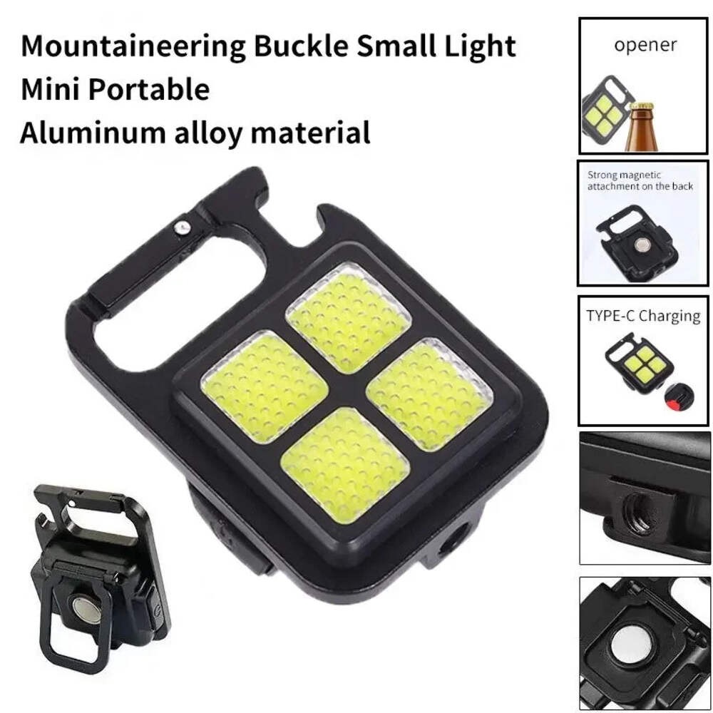 High Bright COB LED Flashlight Rechargeable Multifunctional Camping Work Light