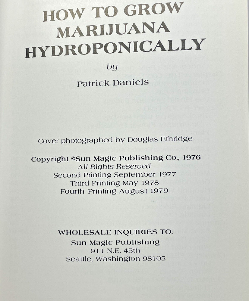 How to Grow Marijuana Hydroponically, Paperback Book Patrick Daniels, 76