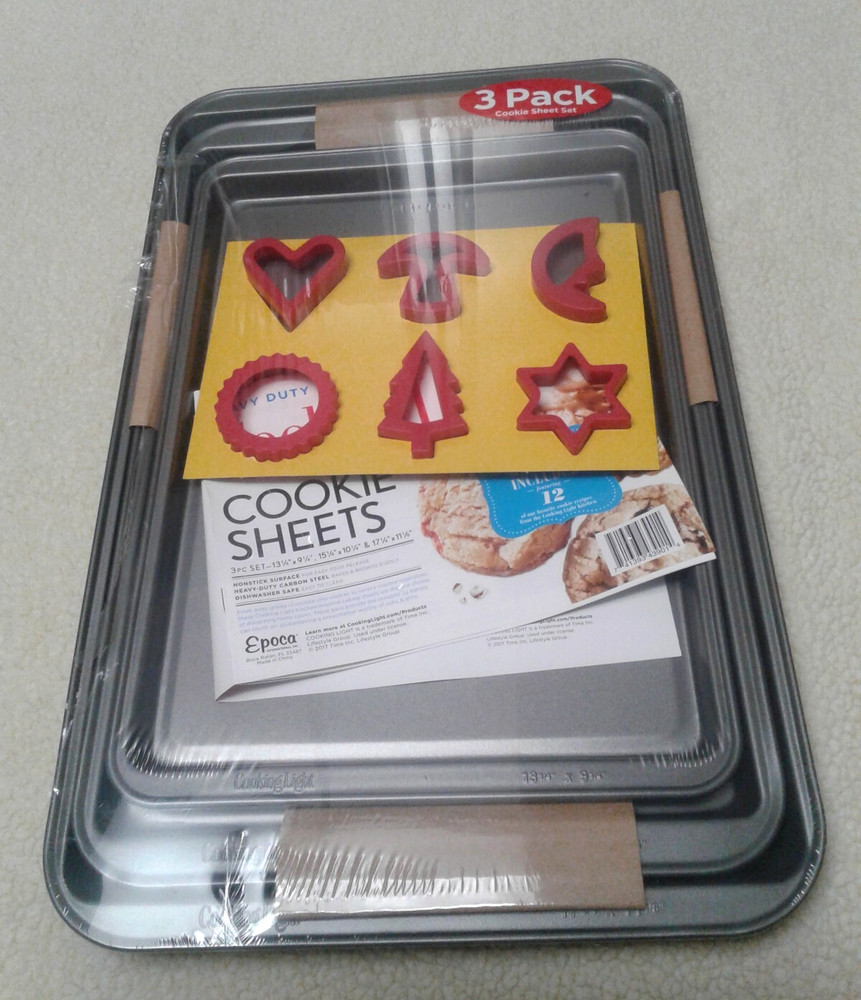 Epoca Cooking light 3 piece Non-Stick cooking sheet Bakeware Set