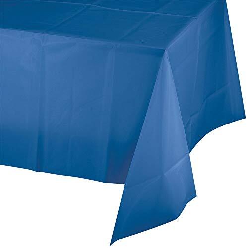 ROYAL7 3 Pack Rectangle Disposable Plastic Rectangle, 54in. X108in. Blue