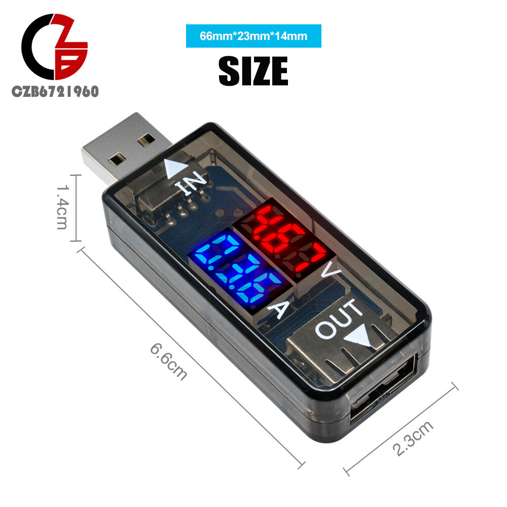 Digital Dual LED Display Tester 5V USB Current Voltage Voltmeter Power Detector
