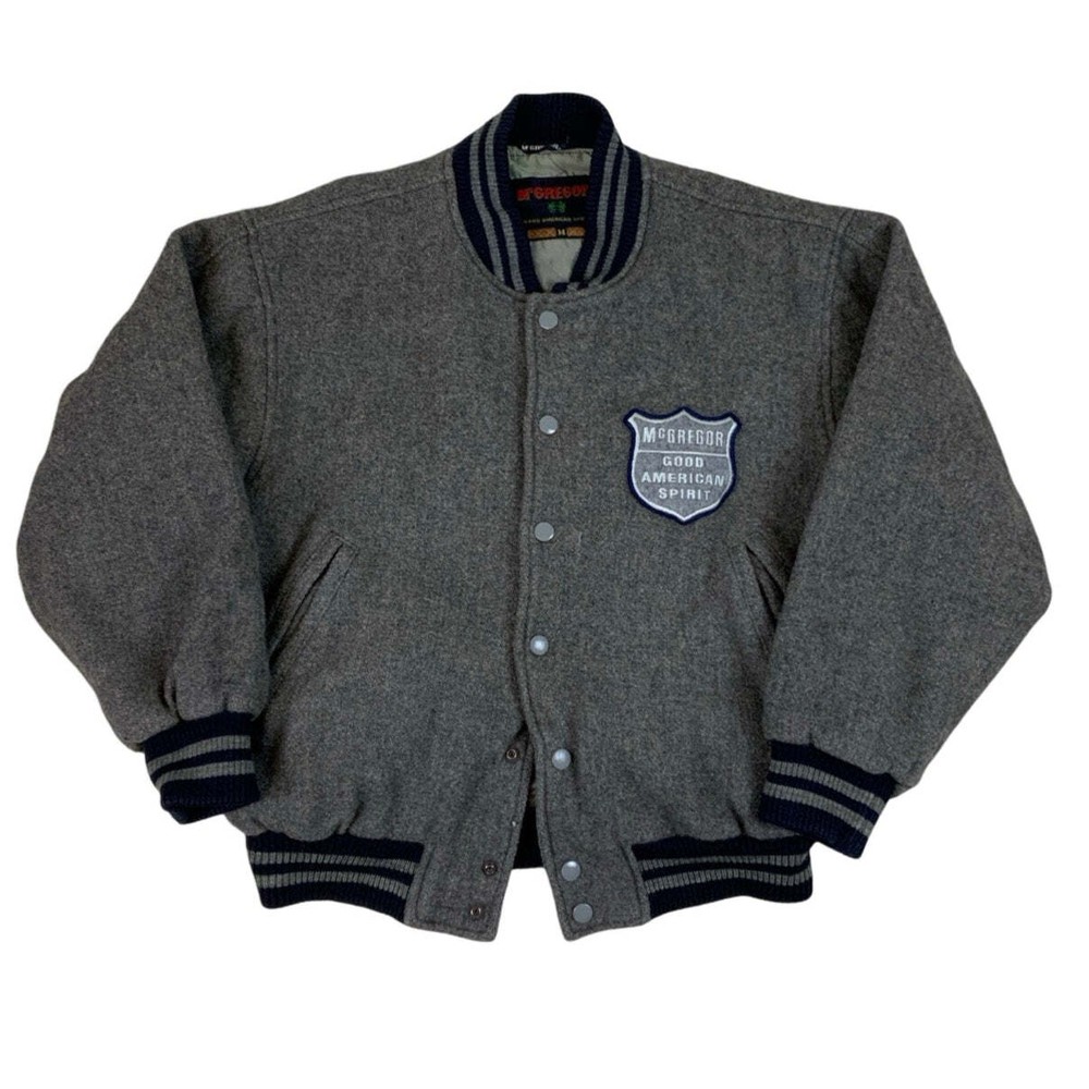 Vintage 90s McGregor Varsity Grey Jacket Medium