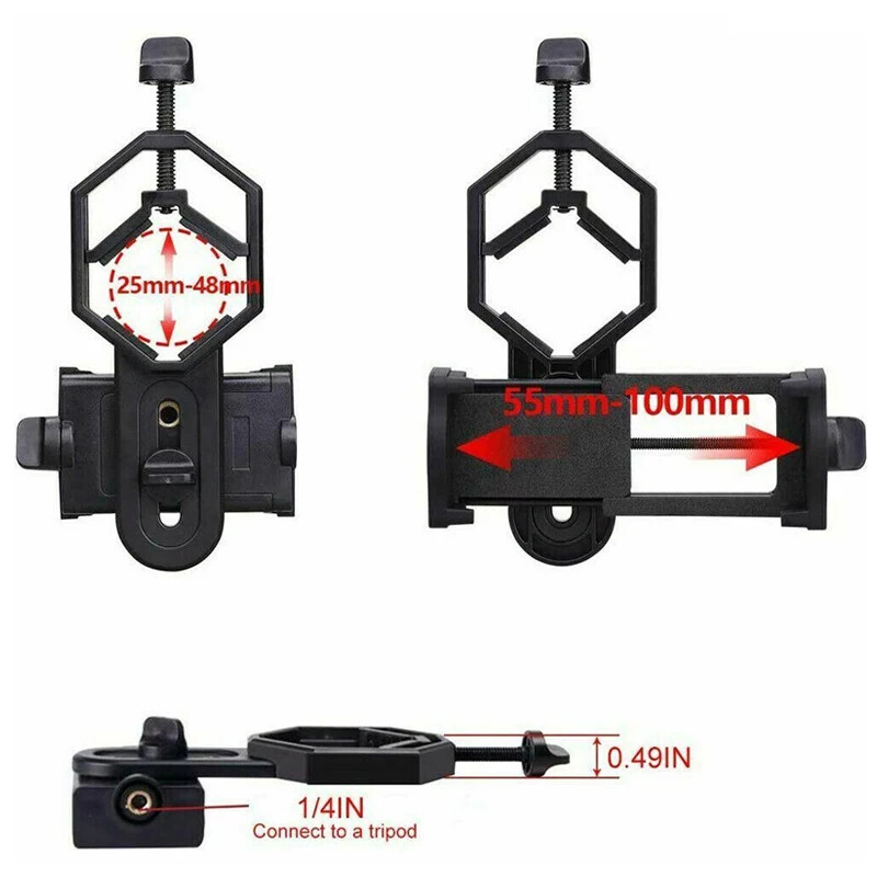 Adjustable Plastic Cellphone Adapter Mount Microscope Spotting Scope