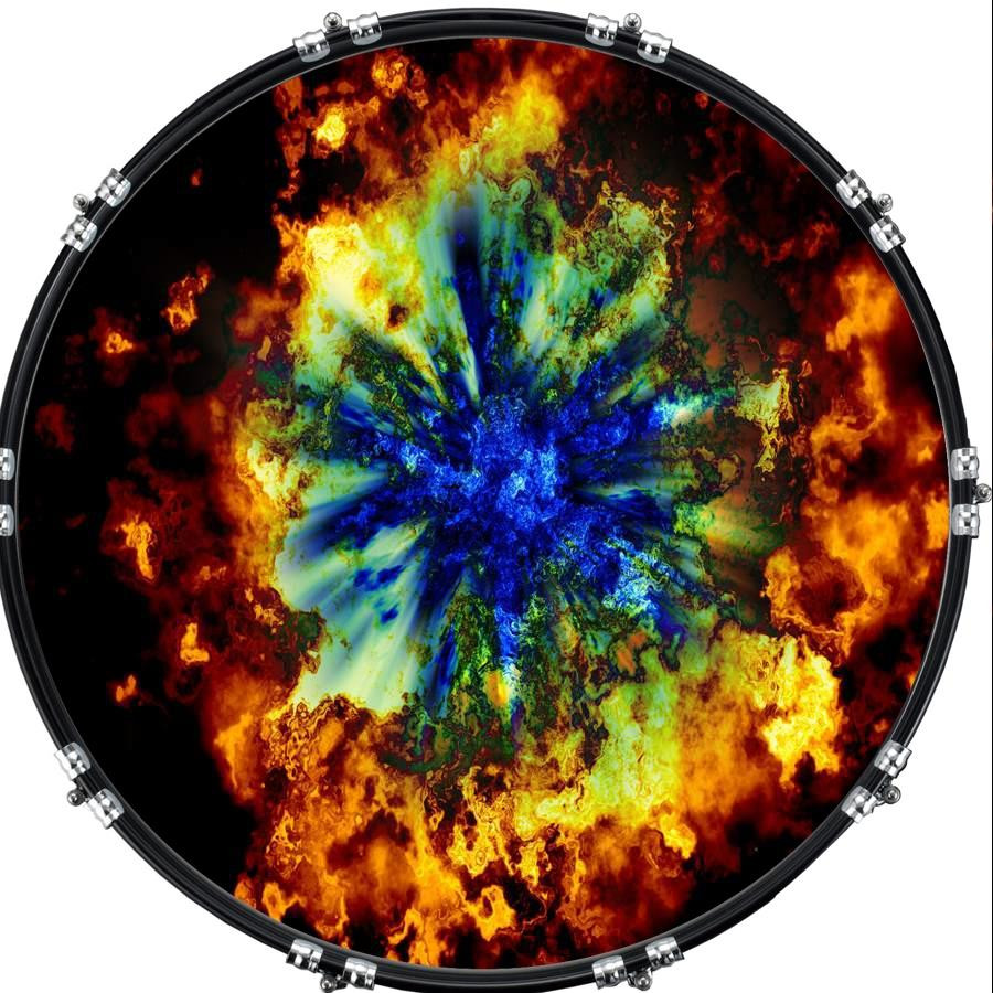 20" Custom Bass Kick Drum Front Head Graphical Explosive 7