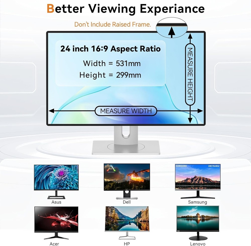 2-Pack] 24 Inch Computer Blue Light Blocking Screen Protector for 16:9 Widesc...