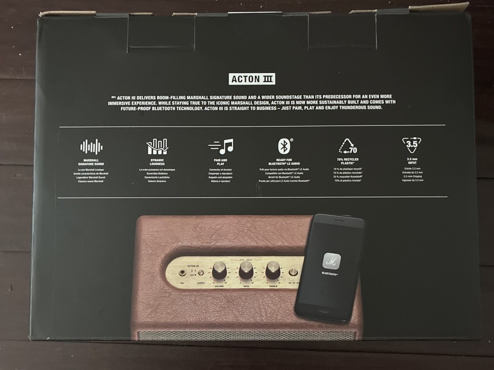 Marshall Acton III Bluetooth Home Speaker - Brown