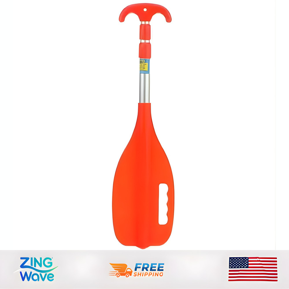 Telescoping Paddle - Orange Aluminum Adjustable Boating Oar, Lightweight 72 in