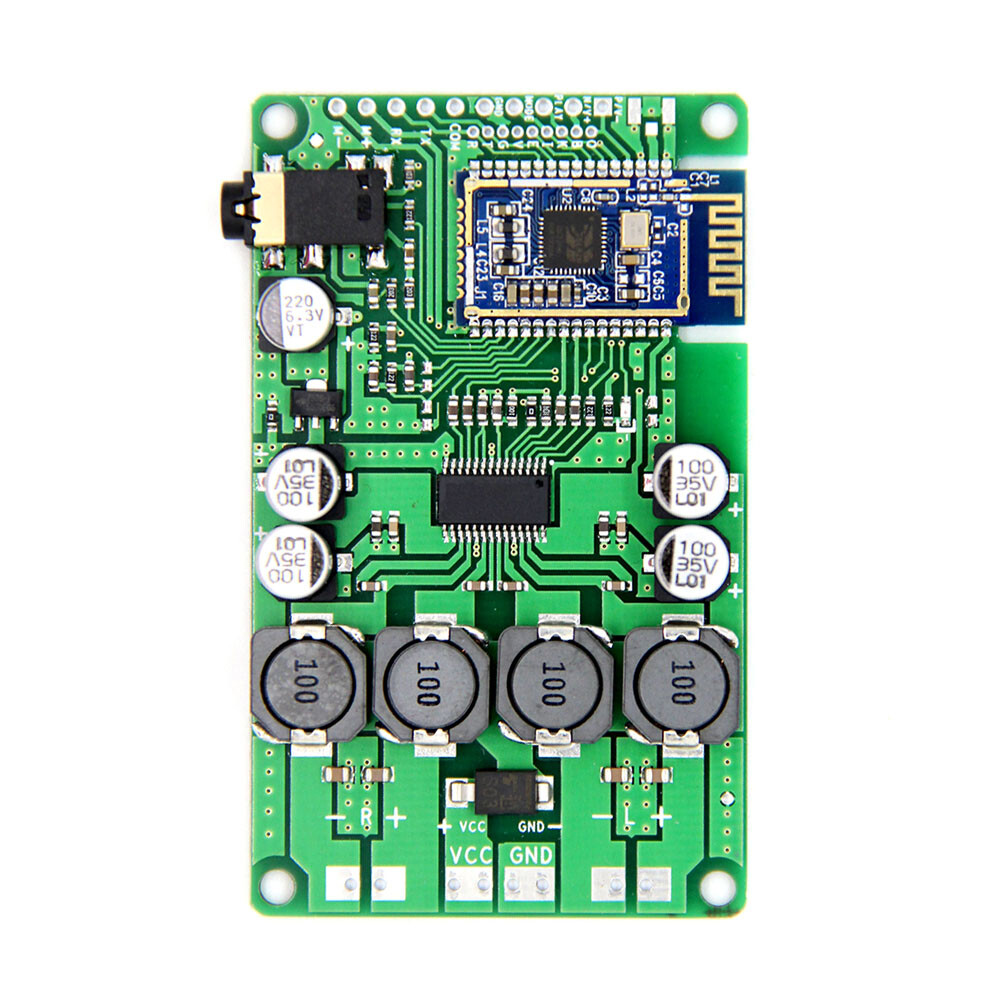 Bluetooth 5.0 Power Amplifier Board 2x15W/10W Support AUX Audio Input Serial