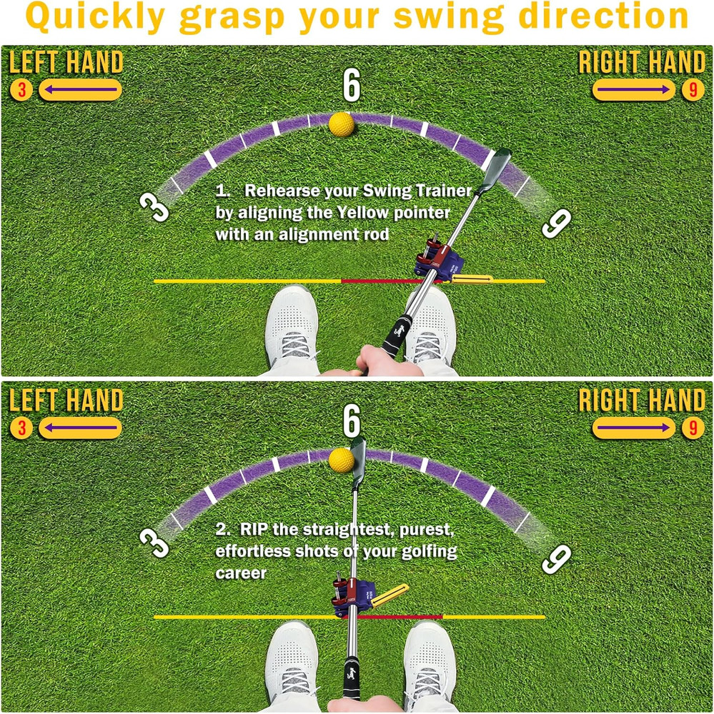 Golf Swing Trainer - Swing Training Aid Direction Guides - Improve Swing Accurac