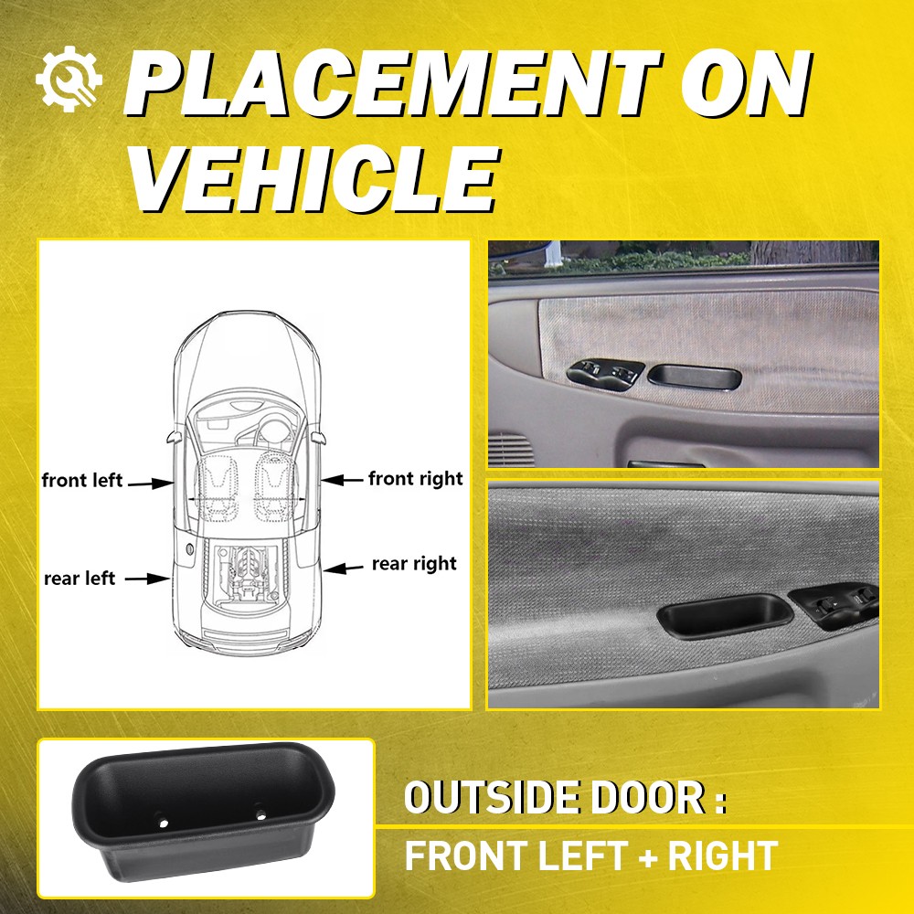 2 For 1994-2001 2002 Dodge Ram 1500 2500 3500 Front RH & LH Door Pull Handle Cup