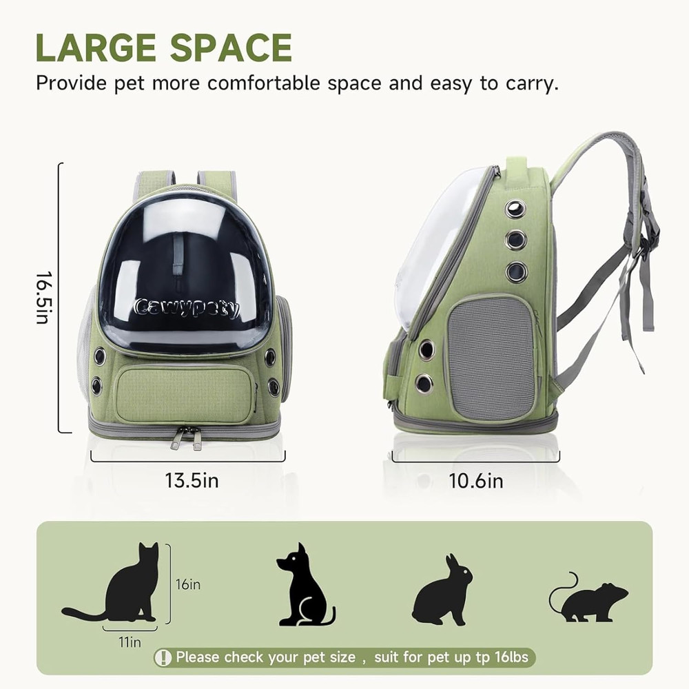 Cat Backpack Carrier, Breathable Cat Carrier Large Space Bubble Pet Backpack for