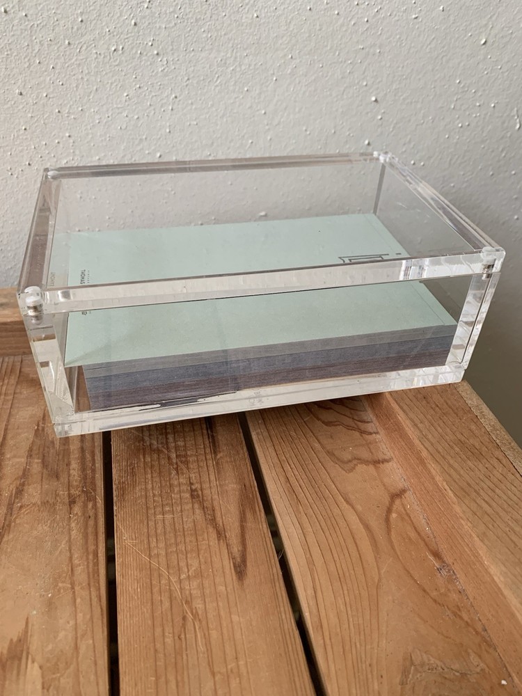 Thomas O’Brien Clear Acrylic Box With Stationery Notes