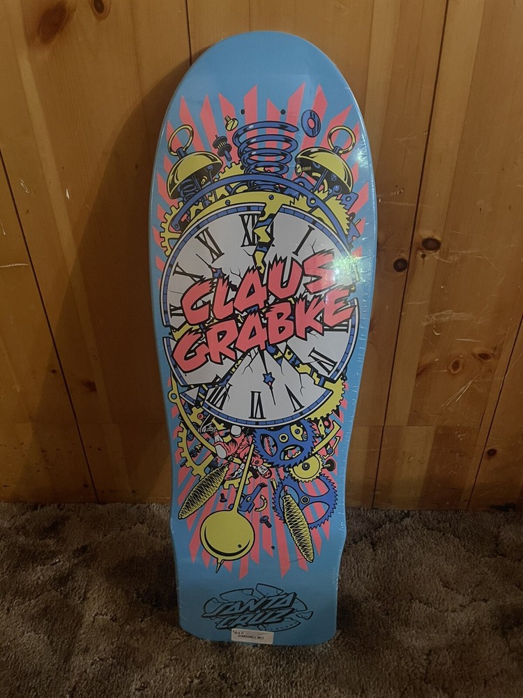 Santa Cruz Claus Grabke Exploding Clock 50th Anniversary Reissue Deck, Blue
