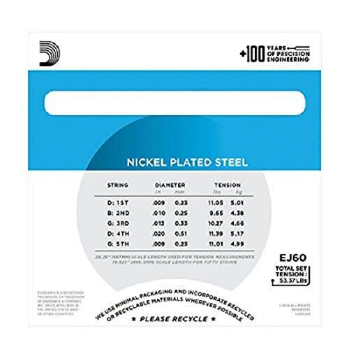 D'Addario EJ60 Banjo Nickel Light 9-20 String Set