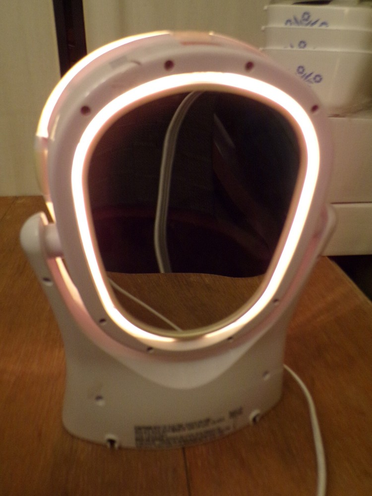 EGO System Lighted Magnifying Makeup Mirror Model LM-05 White w/Yellow front